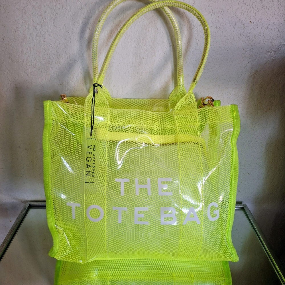 Vegan Neon Yellow Tote Bag
